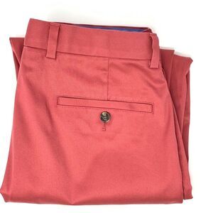 Brooks Brothers Milano Stretch Flat Front Coral Chino Clark Men's Pants‎ W32 L30